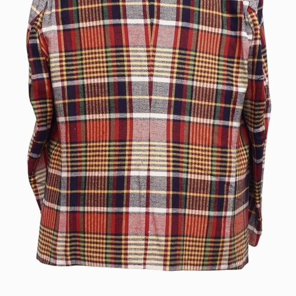 Mens Blazer Plaid 100% Wool Multicolor Formal Suit Jacket Wedding Sport Coat 48R - Picture 7 of 7